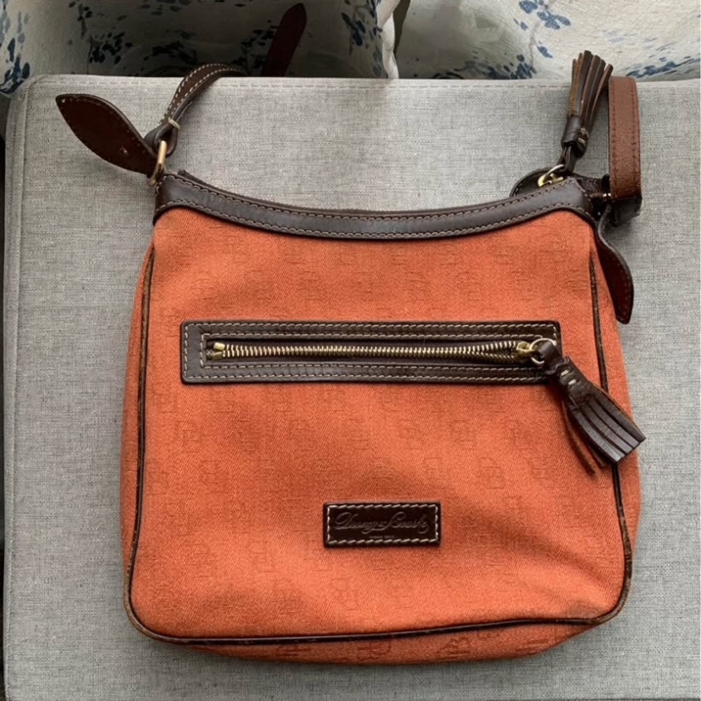 Dooney & Bourke Burnt Orange and Brown Crossbody